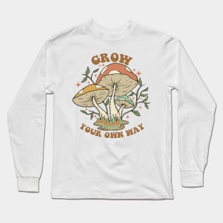 Cottagecore mushroom retro motivational Long Sleeve T-Shirt